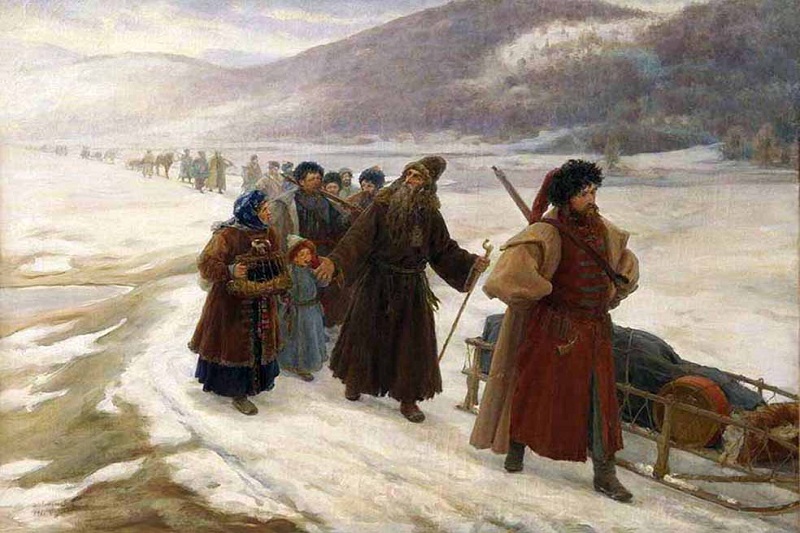 Путешествие Аввакума по Сибири. Художник С. Милорадович. 1898 г.